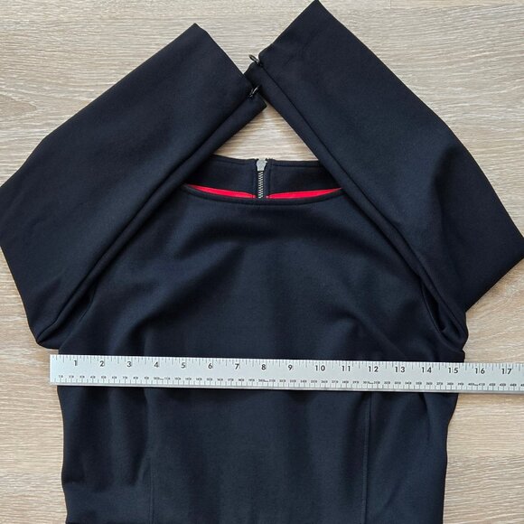 Spanx Perfect A-Line 3/4 Sleeve Dress Black Small Work Travel Business Chic NWOT - Picture 7 of 14